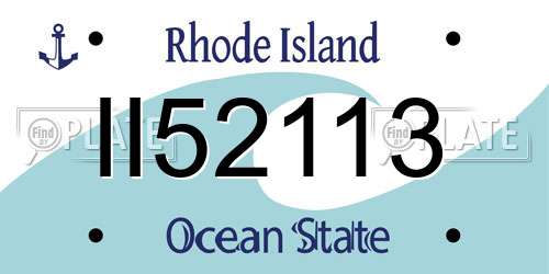 II52113 Rhode Island License Plate