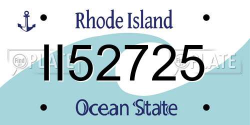 II52725 Rhode Island License Plate