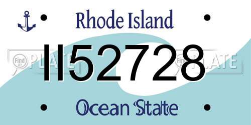 II52728 Rhode Island License Plate