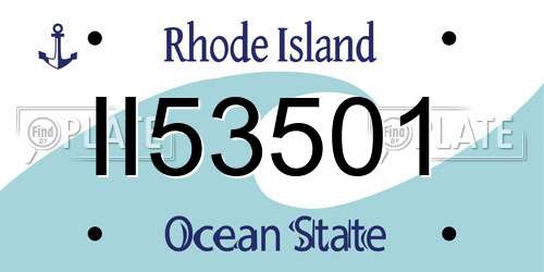II53501 Rhode Island License Plate