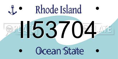 II53704 Rhode Island License Plate