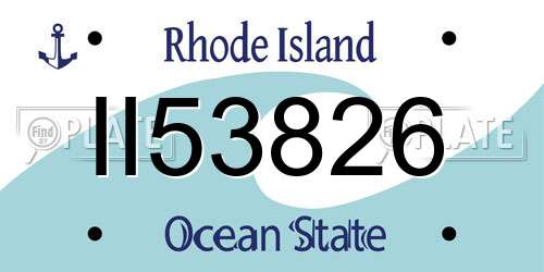 II53826 Rhode Island License Plate