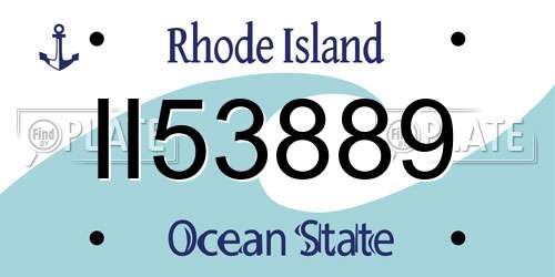 II53889 Rhode Island License Plate