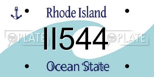 II544 Rhode Island License Plate