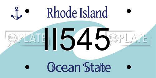 II545 Rhode Island License Plate