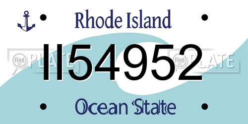 II54952 Rhode Island License Plate