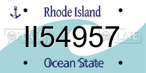 II54957 Rhode Island License Plate