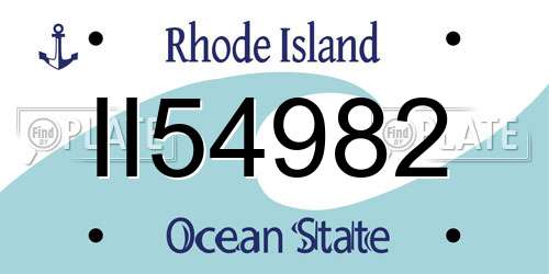 II54982 Rhode Island License Plate