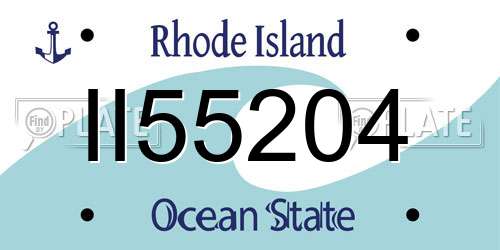 II55204 Rhode Island License Plate