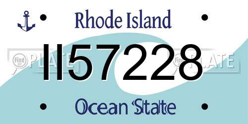 II57228 Rhode Island License Plate