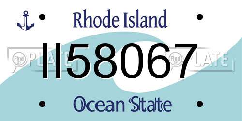 II58067 Rhode Island License Plate