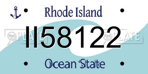 II58122 Rhode Island License Plate