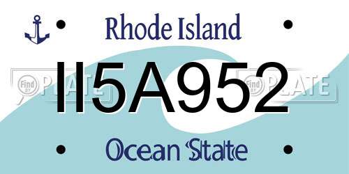 II5A952 Rhode Island License Plate