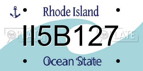 II5B127 Rhode Island License Plate