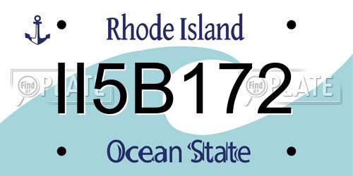 II5B172 Rhode Island License Plate