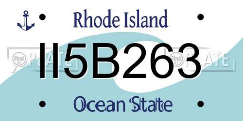 II5B263 Rhode Island License Plate