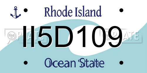 II5D109 Rhode Island License Plate