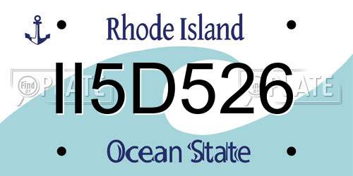 II5D526 Rhode Island License Plate