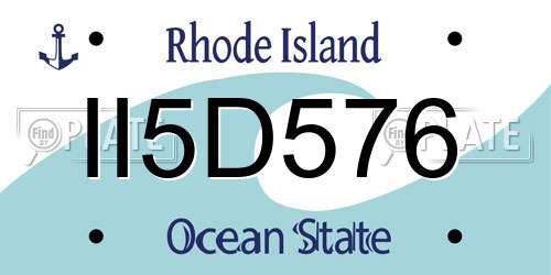 II5D576 Rhode Island License Plate