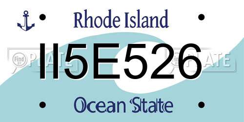 II5E526 Rhode Island License Plate