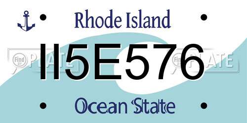 II5E576 Rhode Island License Plate