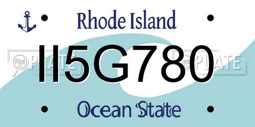 II5G780 Rhode Island License Plate