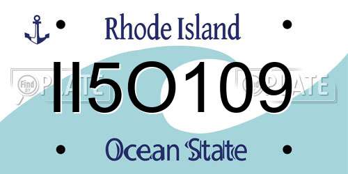 II5O109 Rhode Island License Plate
