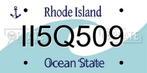II5Q509 Rhode Island License Plate