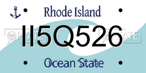 II5Q526 Rhode Island License Plate