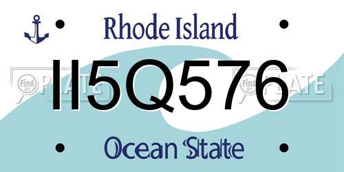 II5Q576 Rhode Island License Plate