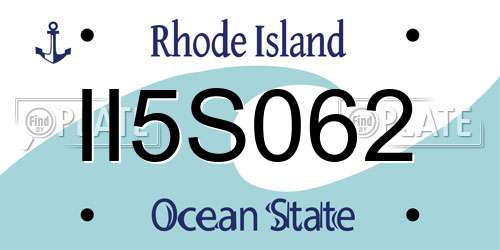 II5S062 Rhode Island License Plate