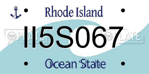 II5S067 Rhode Island License Plate