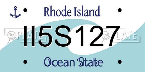 II5S127 Rhode Island License Plate