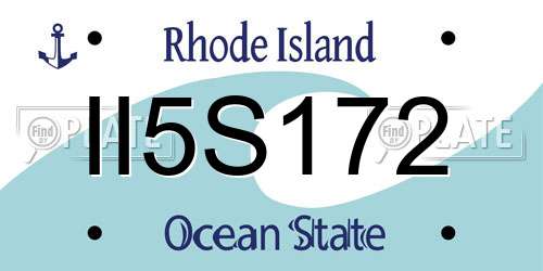 II5S172 Rhode Island License Plate