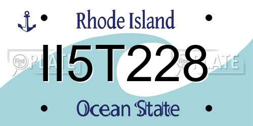 II5T228 Rhode Island License Plate