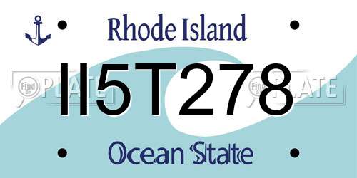II5T278 Rhode Island License Plate