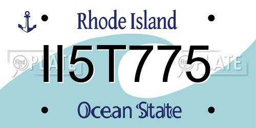 II5T775 Rhode Island License Plate