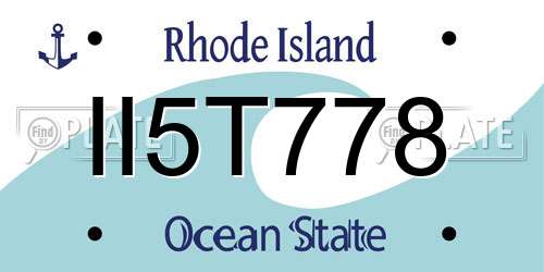 II5T778 Rhode Island License Plate