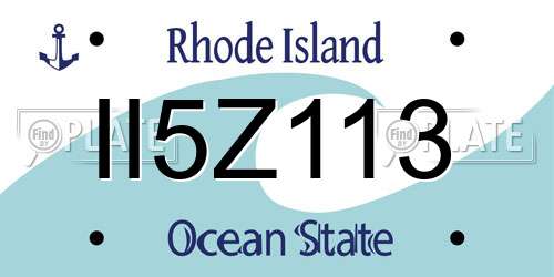 II5Z113 Rhode Island License Plate