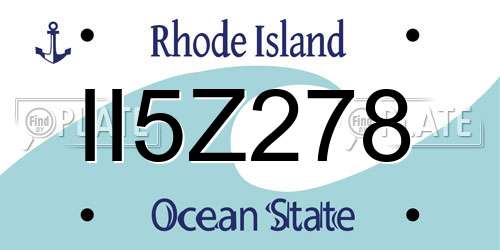 II5Z278 Rhode Island License Plate