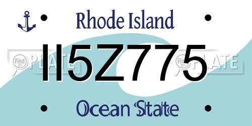 II5Z775 Rhode Island License Plate