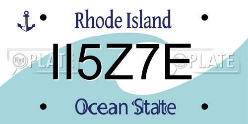 II5Z7E Rhode Island License Plate