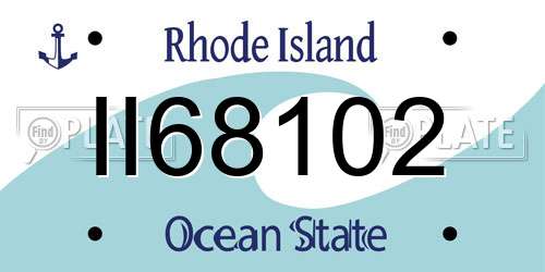 II68102 Rhode Island License Plate