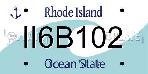 II6B102 Rhode Island License Plate