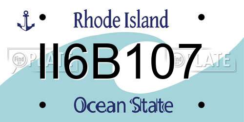 II6B107 Rhode Island License Plate
