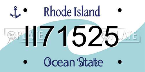 II71525 Rhode Island License Plate