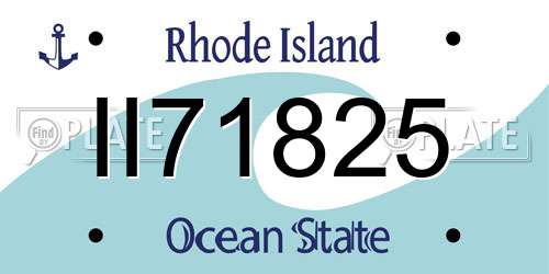 II71825 Rhode Island License Plate
