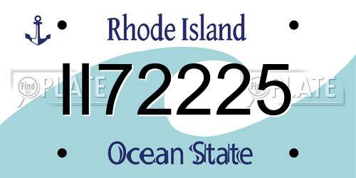 II72225 Rhode Island License Plate