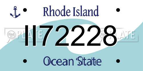 II72228 Rhode Island License Plate