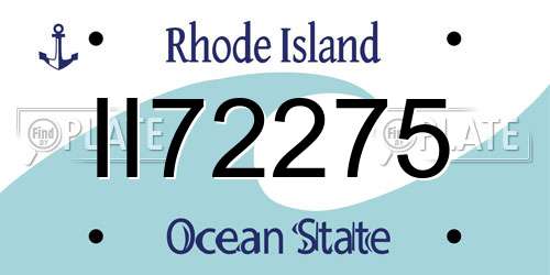 II72275 Rhode Island License Plate